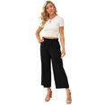 thumbnail image 4 of POGLIP Pantalon Court Droit Taille Haute Paperbag Noir pour Femmes, 4 of 6