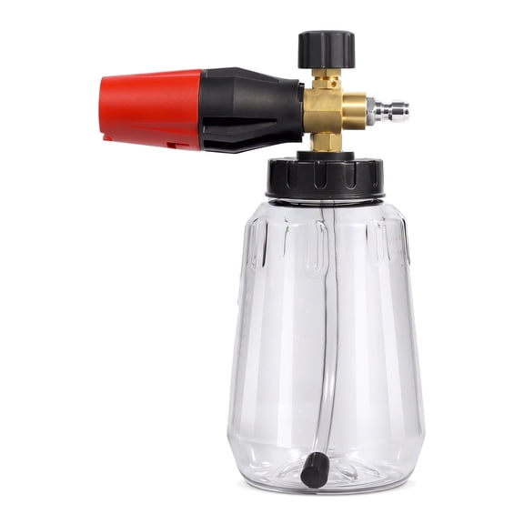 Foam Cannon – Transparent Soap Bottle for Pressure Washer, Car Wash Snow Foam Attachment Compatible with 1500 PSI Guns (M22/QC)