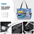 thumbnail image 3 of Kdxio Lighthouse in Havana for Beach Bag for Women Large Beach Tote Bag Waterproof Sandproof Swim Bag with Zipper Pockets Beach Vacation Travel, 3 of 7