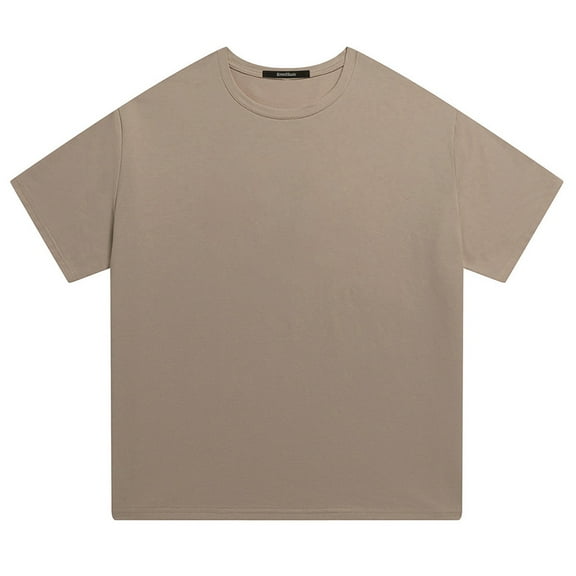 EnniSun T-shirts, Mens T Shirt, Short Sleeve Crew Neck Classic Fitted Tees, Brown