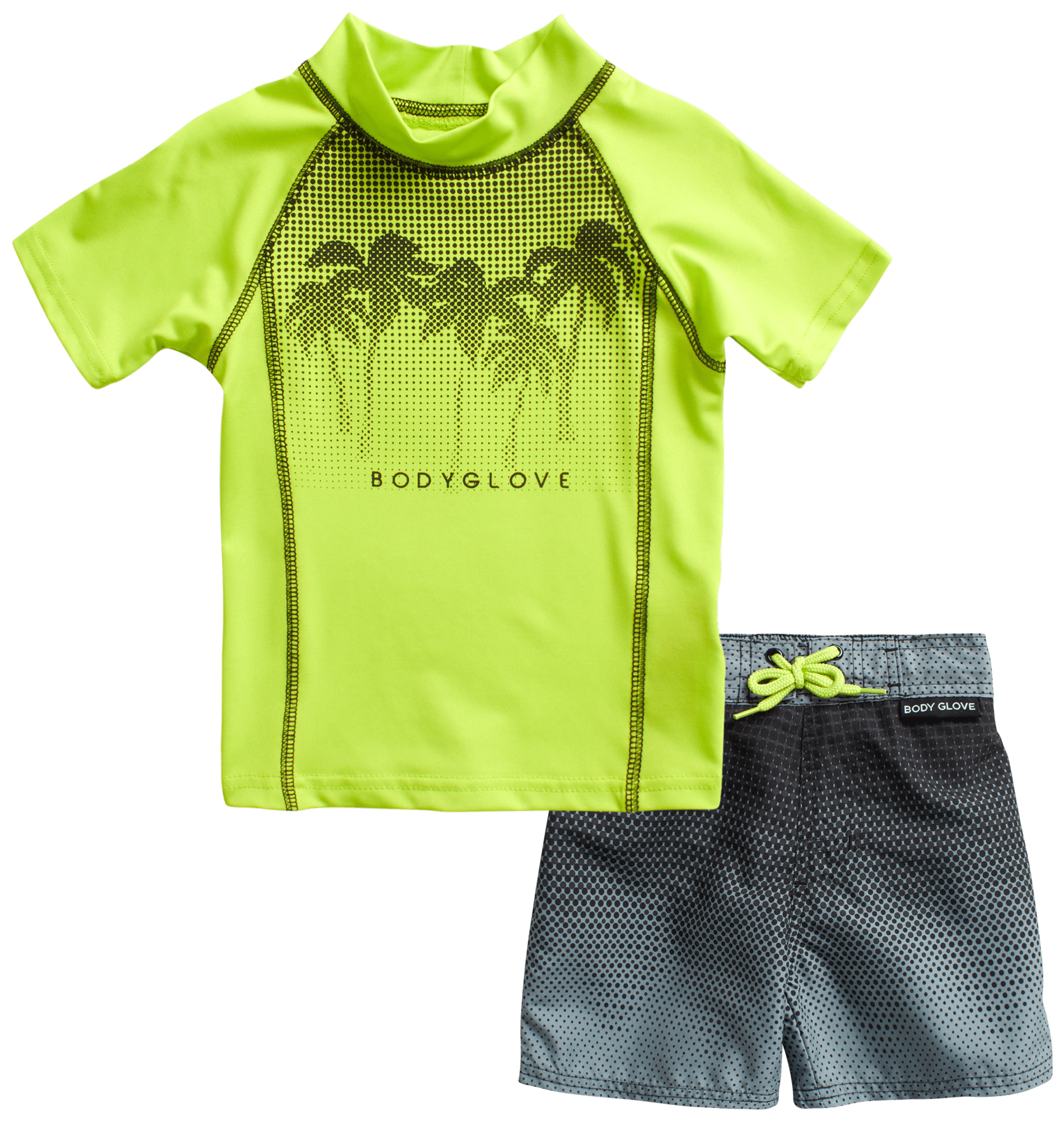 Body Glove Baby Boys 2-Piece UPF 50+ Rash Guard Swimsuit Set, Toddler Boys