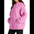 thumbnail image 2 of Sudadera Informal de Larga con Capucha para Mujer, Jersey de y Otoño con Bolsillos. Rosa M, 2 of 9
