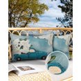 thumbnail image 2 of Pack of 2 Outdoor Pillow Covers, White Magnolia Flower with Blue Truck Waterproof Square Throw Pillowcase Cushion Decorative Pillow Covers for Couch Patio Tent, 20x12 in, 2 of 6