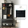 thumbnail image 3 of 3-in-1 Hall Tree, Coat Rack with 2 Drawers and 4 Metal Hooks, Entryway Bench with Top Shelf and Padded Seat, Hallway Coat Rack with Shoe Bench for Livng Room Bedroom, Black, 3 of 9