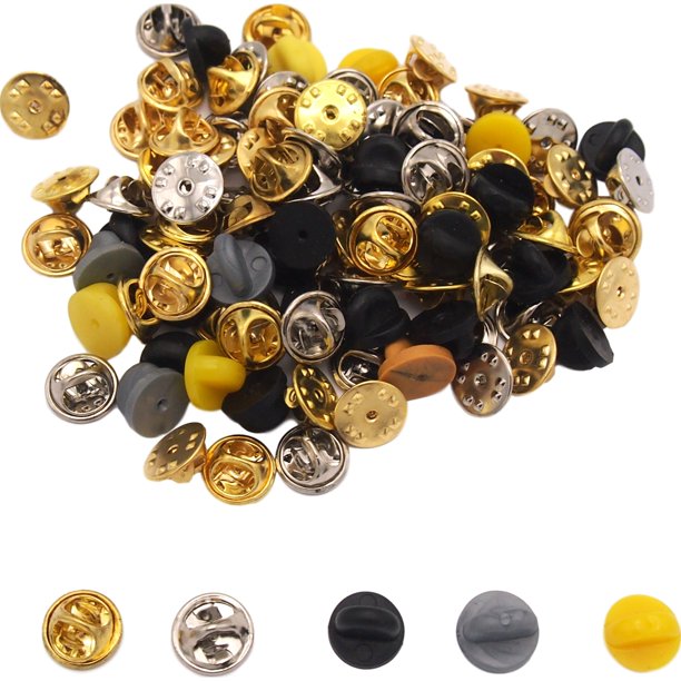 Assorted Plastic Locking Butterfly Lapel Pin Backs Clasp Clutches