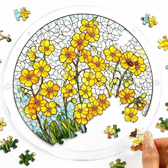 DAMAI 83 Pieces Acrylic Puzzle Window Hanging, Colorful Sunrise Sun Catchers Panel SunCatchers Puzzles Decor for Birthday Women, Men, Wife, Aunt, and Mom 7.36 in