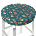 thumbnail image 3 of Bingfone 12 Inch Padded Round Bar Stool Cover Cushion With Elastic Fabric Round Chair Seat - Frog And Mushrooms, 3 of 7