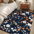 thumbnail image 4 of White Orange Flowers Area Rugs 4x6 ft Spring Pastoral Floral Washable Rug Non Slip Indoor Carpet Absorbent Floor Mat for Living Room Bedroom Dining Room, 4 of 9