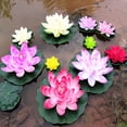 thumbnail image 4 of YOSADIER 3Pcs Floating Plants for Pond Lotus Flower Imitation Lotus with Flower Shape Leaf Shape, 4 of 8