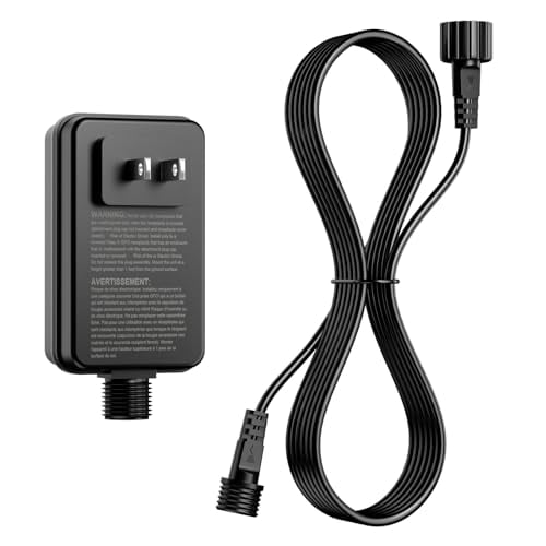 36W 100V AC to 24V DC Outdoor Low-Voltage Transformer with Extension Cord and IP65 Waterproof Connectors$$Tools & Hardware Other