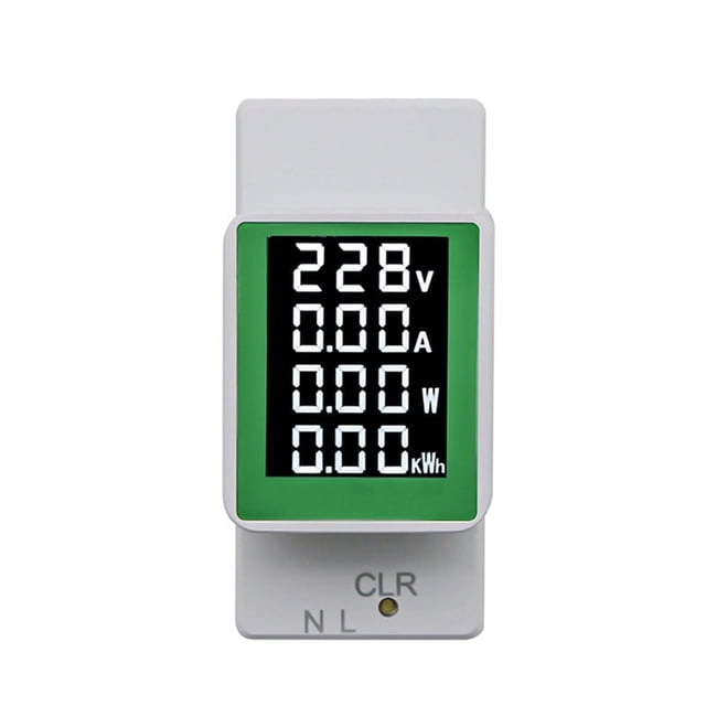 Monitor de CA de riel DIN 4 en 1 CA 50-300 V 100 A, voltaje, corriente, vatios, kWh, medidor de energía digital, voltímetro, amperímetro, vatímetro