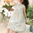 thumbnail image 4 of Delliss Girls Cotton Dress Summer Daisy Print Sleeveless Sundress Casual Birthday Party Playwear Dresses, 4 of 7