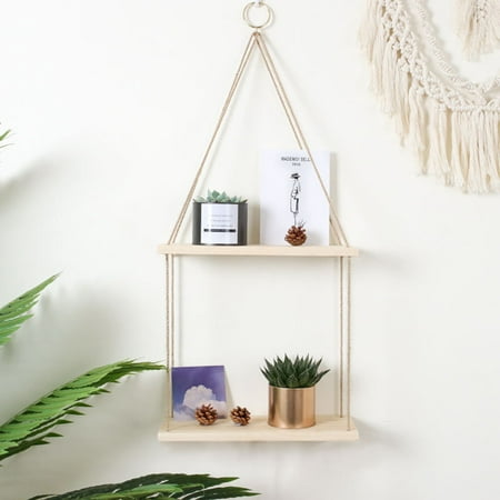 1 2 3 Tier Wooden Hanging Wall Shelf, How To Hang Wooden Shelf On Wall