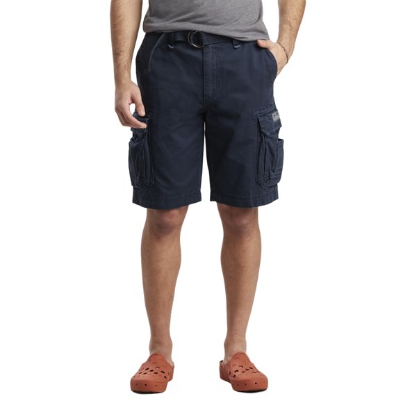 Shorts Cargo UNIONBAY 34 Azul Marino con Cinturón 28 cm