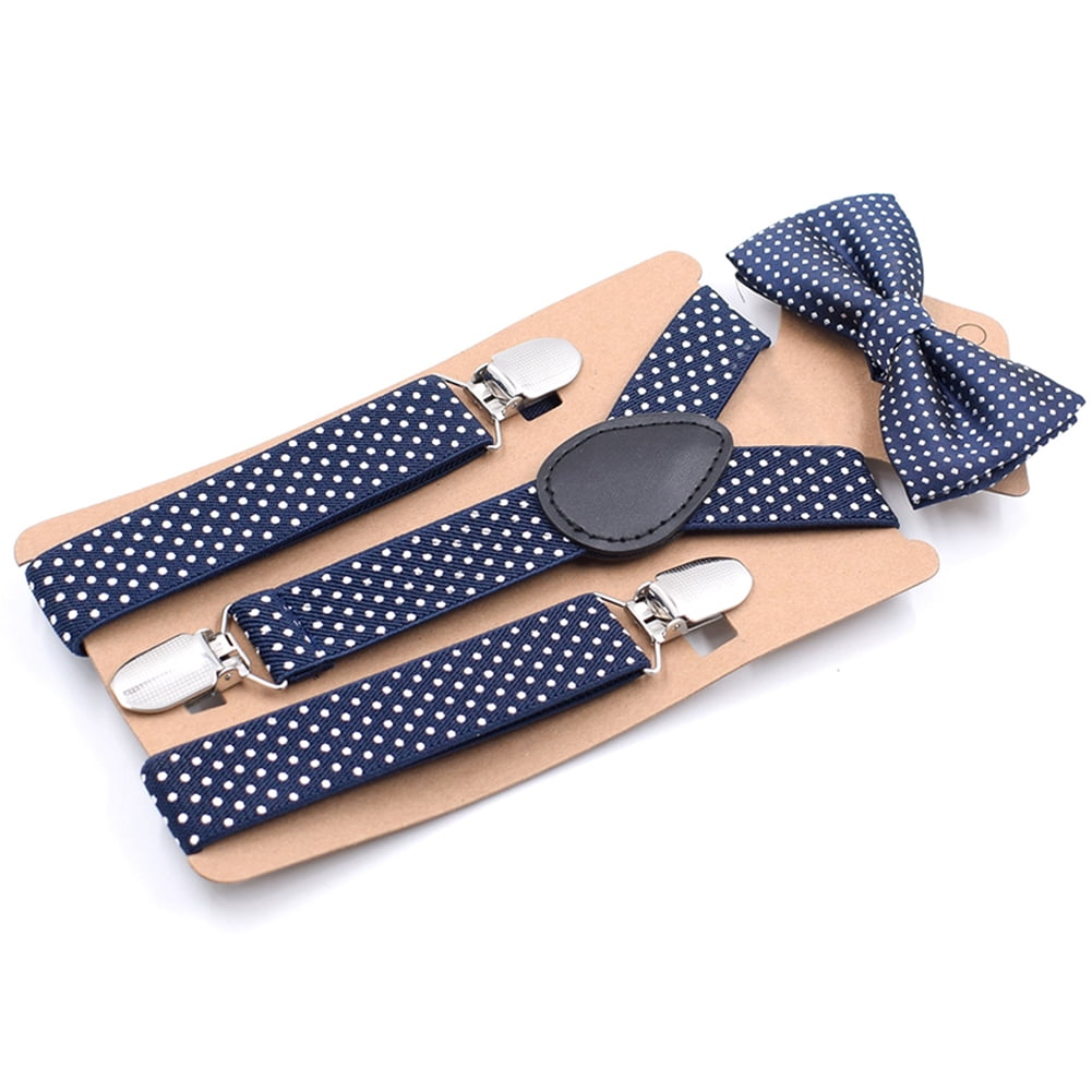 charming Black toddler bow tie and suspenders set for baby boy/girl 