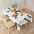 thumbnail image 2 of White Cow Moo Pattern Rectangle Tablecloth 60"x120",Waterproof Polyester Rectangle Table Cloth, Wipeable Spillproof Polyester Tablecloth for Dining, Camping, Indoor and Outdoor, 2 of 6