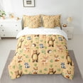 thumbnail image 3 of Manfei Kawaii Bear Deer 7-Piece Twin Bedding Sets for Kids, Cartoon Fox Hedgehog Bedding Comforter Set, Wildlife Animal Reversible Sheet Sets, Luxury Bedroom Decor, 3 of 8