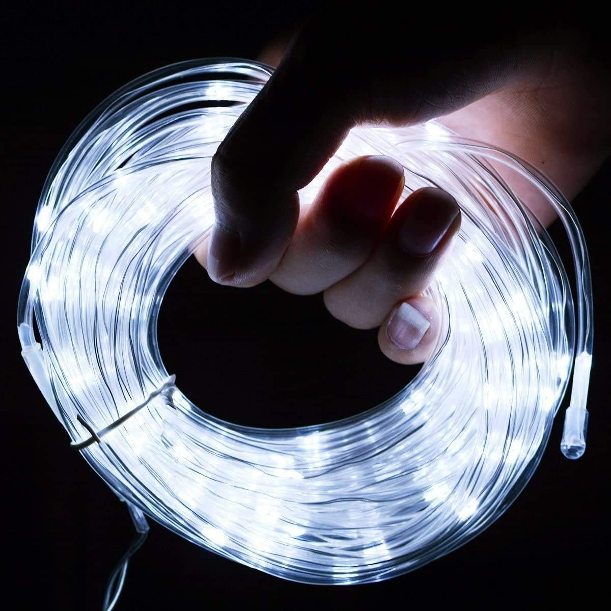 Solar Garden Lights, 600 LEDs 104ft Solar Rope Lights Waterproof Outdoor Copper Wire, 8Lighting Modes Outdoor Garden for Patio, Fence, Wedding Decor