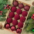 thumbnail image 2 of Cheapark 15 Pcs Flocked Velvet Christmas Balls - Soft Velour Finish, Shatterproof Plastic Ornaments for Xmas Tree Hanging Decor, 2 of 8