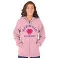 thumbnail image 4 of Mermaid Lovers Cute Seashell Heart Zip Hoodie Sweatshirt Women Brisco Brands 5X, 4 of 6