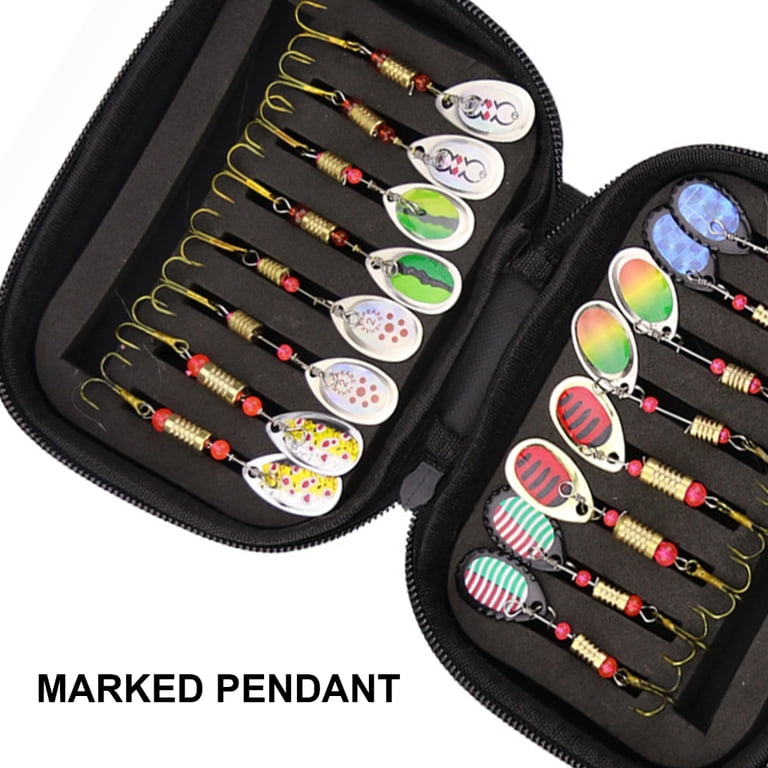 carry on fishing lures Fisherman Gift for Bass, 21 pcs Spinning Lures for Trout - with Bag and Pliers, Line Cutter, Hook Remover DescriptionA premium material for any fishing environment Will tsa let this through