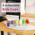 thumbnail image 5 of Set of 12 Kids Plastic Cups- 8 oz Children Drinking Cups Reusable Unbreakable Plastic Stackable Water Tumblers for Kids & Toddlers Bright Colored- Dishwasher and Microwave Safe, 5 of 9