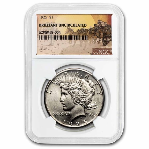 1925 Stage Coach Peace Dollar BU NGC