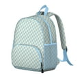 thumbnail image 2 of Green Checkered Backpack Backpack for School,Cute School Bag,Schoolbag with Adjustable Shoulder Straps & Padded Back,13.8"x11.4"x6", 2 of 6