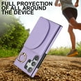 thumbnail image 6 of for Samsung Galaxy S22 Ultra Wallet Case with Card Holder Women Men, Flip PU Leather Kickstand Shockproof Protective Phone Cover Magnetic Clasp 360 Rotation Ring Stand for Samsung S22 Ultra, Purple, 6 of 7