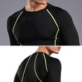 thumbnail image 6 of Sports Suit Men Gym Suit O-neck Long Sleeve Tops Long Pants Set Striped Print Quick Drying Skinny Fit Breathable Fitness Wear for Men for Workout, 6 of 8