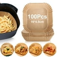 thumbnail image 1 of Silicone Oil Coated Air Fryer Liners, Non-Absorbent and Waterproof, 8 Inch Square Liners for Air Fryer Microwave with 4.5cm Raised Edges, 1 of 5