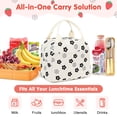 thumbnail image 5 of Inosoo Insulated Lunch Bags for Ladies & Women, Ivory Corduroy Material with Little Flowers – Perfect for School or Work, 5 of 13