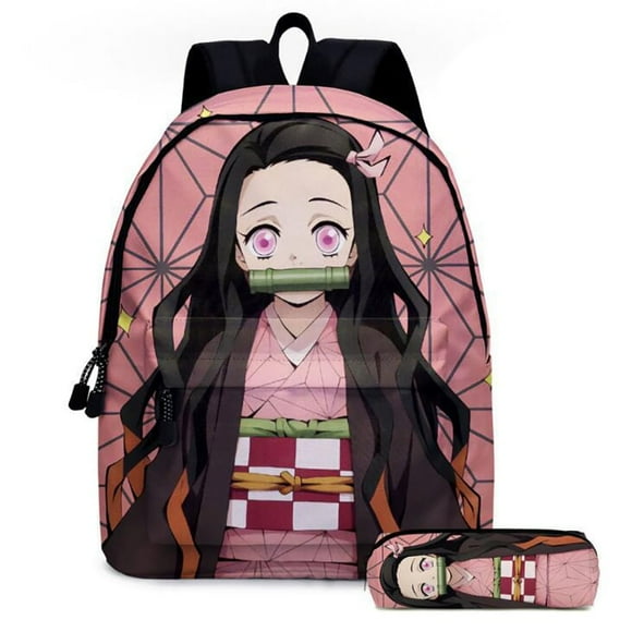 Cartoon School Bag 3D Print Bookbag Animated Shoulder Bag Casual Anime Backpack Demon Slayer Tanjirou Nezuko Daypack Cosplay Backpacks School Back Pack for Wome Best Gifts For Children Ki