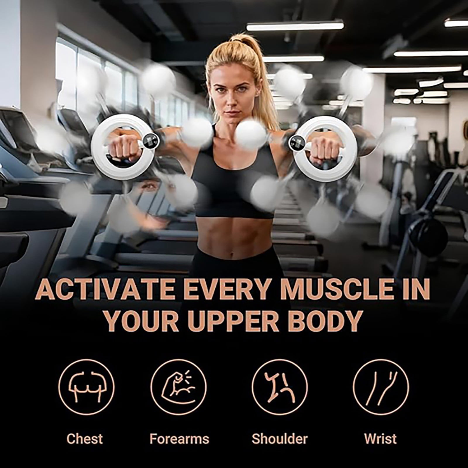 CoreLiving Fitness Equipment Infinity Arm Hoop Twister Arm Trainer Push Up Board Chest Workout Equipment Forearm Strengthener Arm Exerciser for Men Women