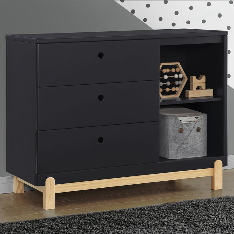 delta midnight grey dresser Delta Children Farmhouse 3 Drawer Dresser with Changing Top and  Interlocking Drawers