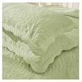 thumbnail image 3 of 100% Cotton Embroidered Quilted Pillow Shams -Standard - Green, 3 of 5