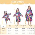 thumbnail image 4 of FORMRS Wearable Blanket Hoodie with Sleeves for Kids Cozy Flannel Sweatshirt, Colorful Wavy Pattern, 4 of 7
