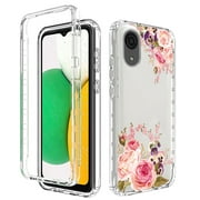 Compatible with Samsung Galaxy A03 Core Case, Cute Clear Crystal Soft Flexible TPU Shockproof Protective Cover for Women Girls Slim Flower Pattern Design for A03 Core Phone Case, #2 Flower