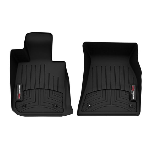 WeatherTech Custom Fit FloorLiners compatible with BMW 330i, M340i - 1st Row (Driver & Passenger), Black