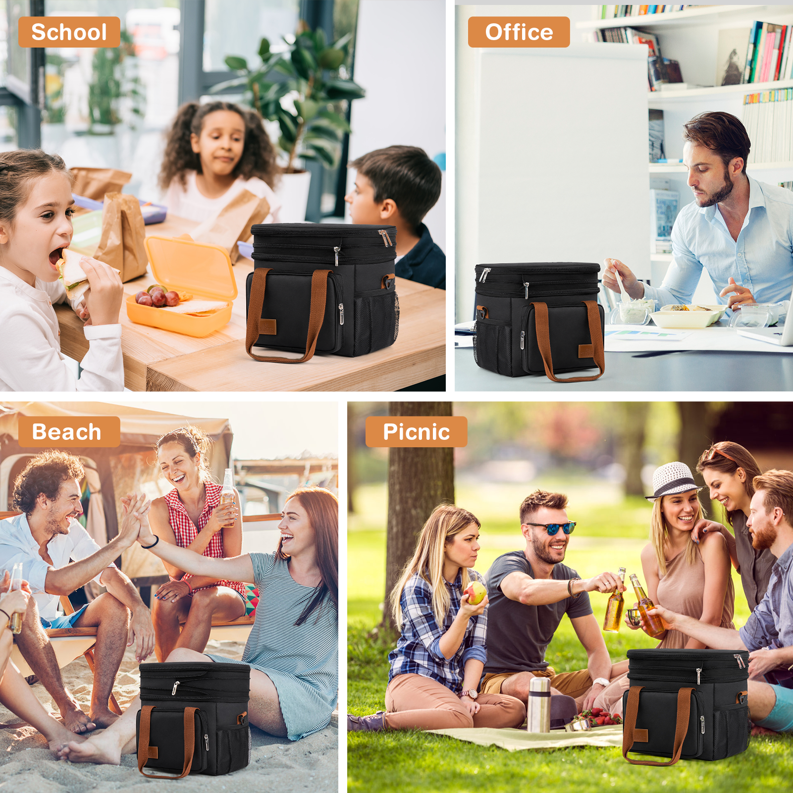 Gped Insulated Lunch Bag, Expandable, Black photo 3
