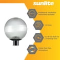 thumbnail image 3 of Sunlite 12" Decorative Outdoor Fixture, Medium Base (E26) Socket,120 Volts, Mounts on 3" Post (Not Included), UL Listed, Prismatic Clear Globe, Black Base, 3 of 5