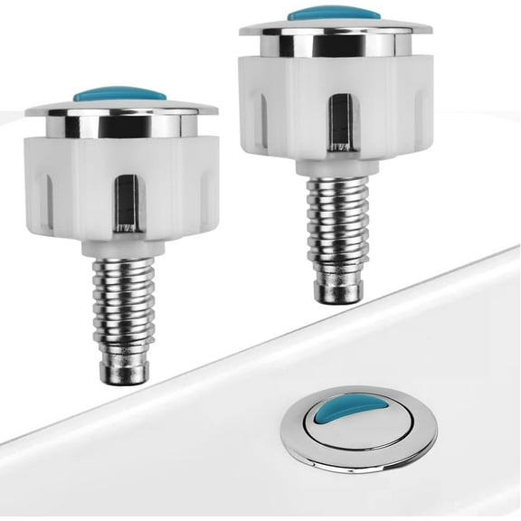 2 PCS Toilet Flush Buttons Replacement Dual Flush Push Button Round Head Cistern Toilet Push Button Toilet Flush Toilet Buttons Replacement Accessories for Bathroom Toilet Water Tank Repair