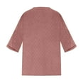thumbnail image 5 of Oversized Summer Tunic for Women V Neck 3/4 Sleeves Shirts Loose Fitting Ribbed Knitted Tops Plus Size T Shirts V Neck Tunic Plus Size, 5 of 5