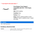 thumbnail image 2 of Front Bumper Cover Support - Compatible with 2016 - 2018 Toyota RAV4 2017, 2 of 2