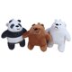 thumbnail image 1 of Set de muñecos de peluche con forma de panda, negro, blanco y marrón, 10 cm, 3 unidades, 1 of 2