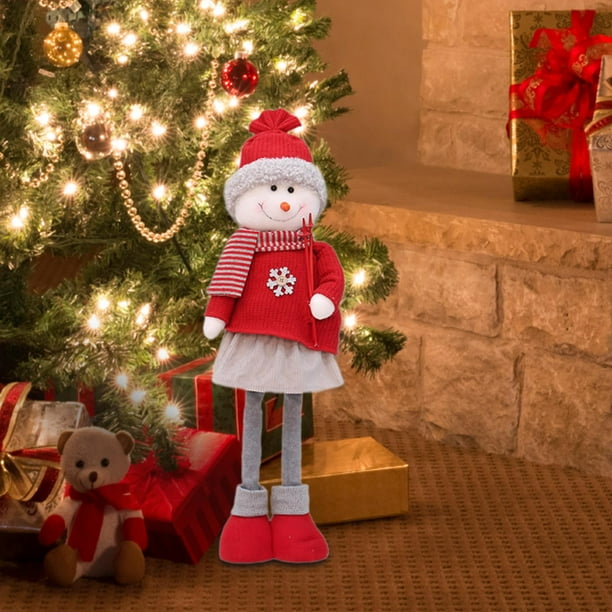 Figuras navideñas con patas retráctiles y resortes, colección de muñecas  navideñas de pie para decoración del hogar sobre la encimera Muñeco de nieve