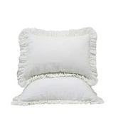 The Great American Store Premium Collections 2PC Ruffle Pillowshams (Euro 26 x 26, White) 1800 Series Microfiber Wrinkle & Stain Resistant