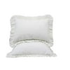 The Great American Store Premium Collections 2PC Ruffle Pillowshams (Euro 24 x 24, White) 1800 Series Microfiber Wrinkle & Stain Resistant