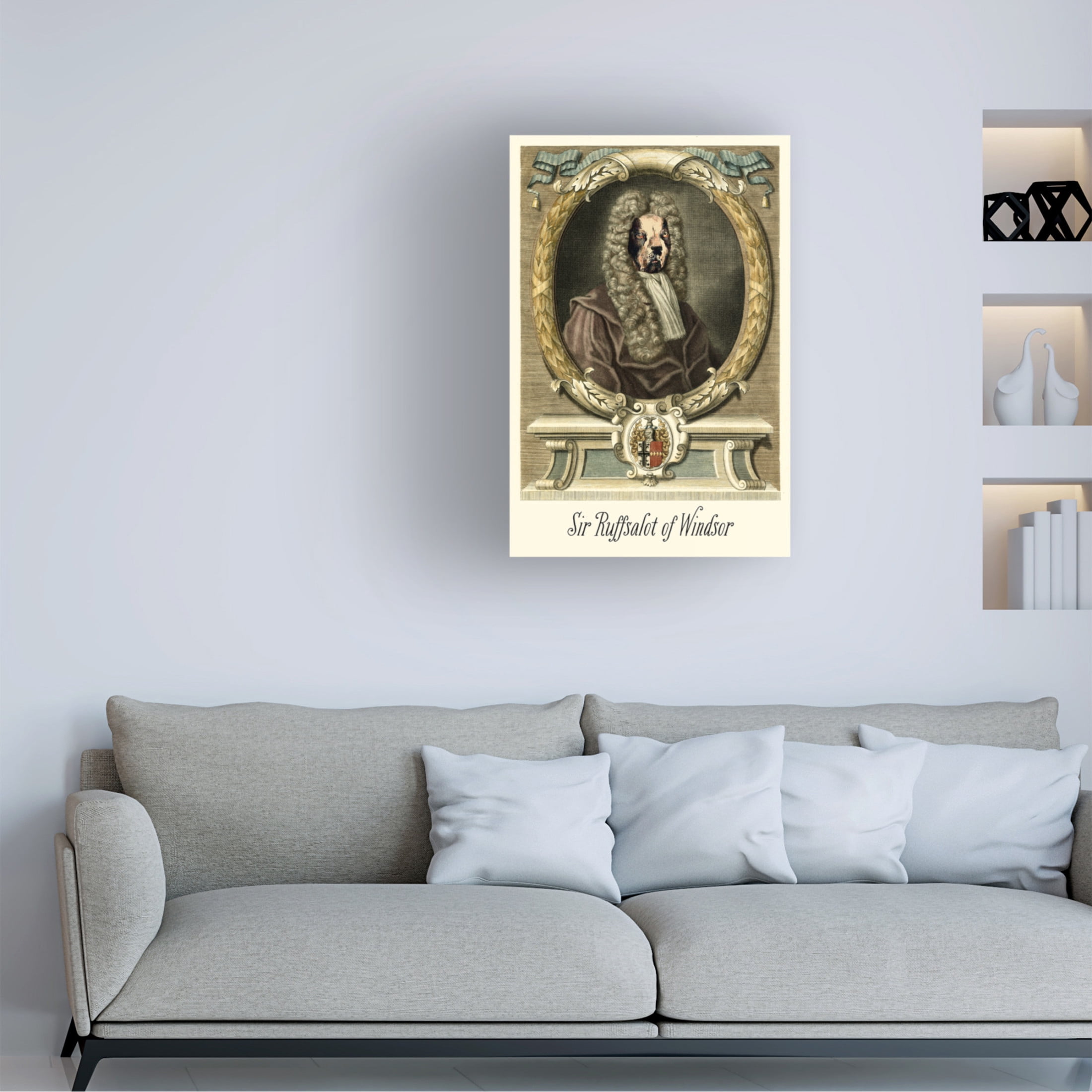 Canvas Wall Art - Alicia Longley 'Royal Dog Portrait I' Wall Art for Living Room, Bedroom, or Office Décor by Trademark Fine Art - 12 x 19 Inches