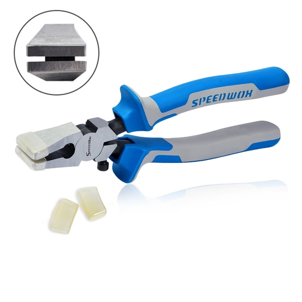 SPEEDWOX Glass Pliers with Rubber Tips 8" Key Fob Pliers Flat Jaws